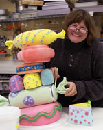 Colette Peters with Candy Cake